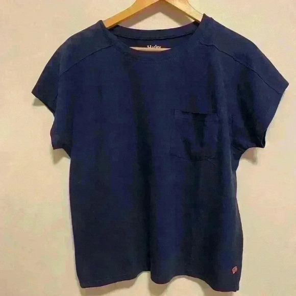 🆕 Hatley - Slouchy  Pocket Tee - Patriot Blue - Size Medium - Picture 4 of 10